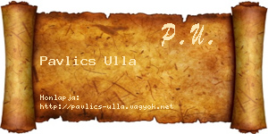 Pavlics Ulla névjegykártya